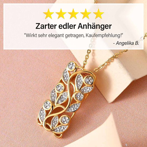 ALLORO Ring, Creolen und Anh&auml;nger mit Diamantakzenten, Silber vergoldet image number 3