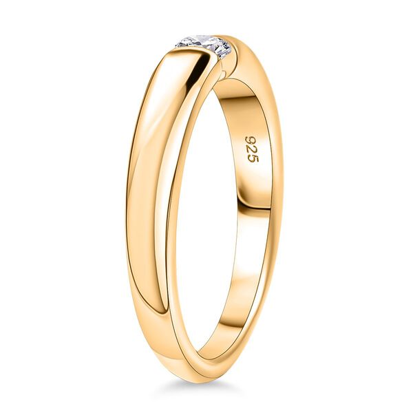 Moissanit Ring 925 Silber vergoldet (Gr&ouml;&szlig;e 18.00) ca. 0,16 ct image number 5