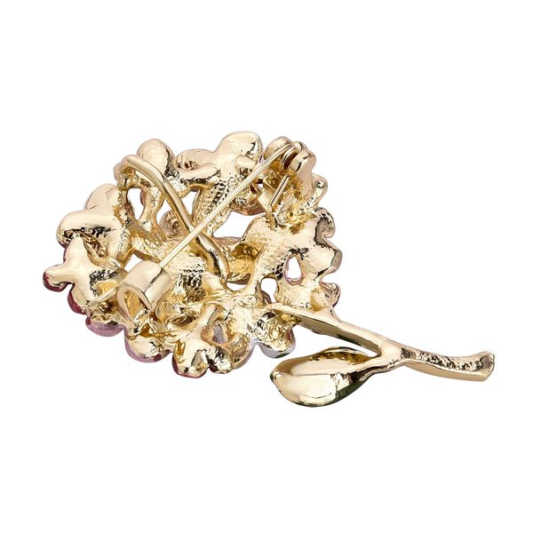 Emaillierte und wei&szlig;e Kristall-Brosche, Floral image number 5