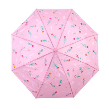 Farbwechsel-Regenschirm, Floral, Rosa