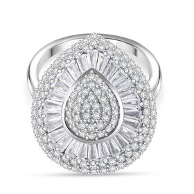 Lustro Stella Weißer Zirkonia Ring 925 Silber rhodiniert (Größe 17.00)