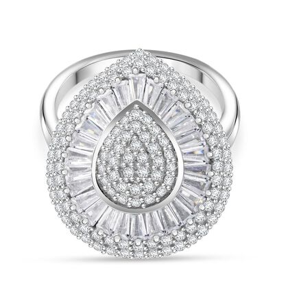 Lustro Stella Wei&szlig;er Zirkonia Ring 925 Silber rhodiniert (Gr&ouml;&szlig;e 17.00)