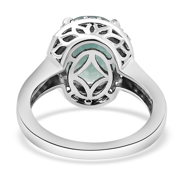 Grandidierit und wei&szlig;er Zirkon-Ring, 925 Silber platiniert  ca. 4,39 ct image number 6