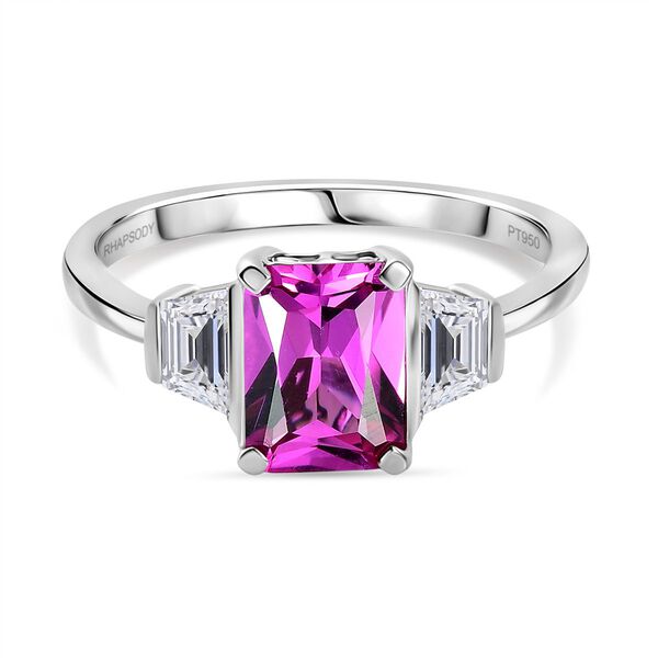 LUXURIANT DIAMANT - AAA Lab Created Rosa Saphir, Lab Grown Diamant Ring 950 Platin (Größe 17.00) ca. 2,29 ct image number 0