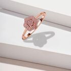 Rosa Diamant floraler Ring in Silber image number 1