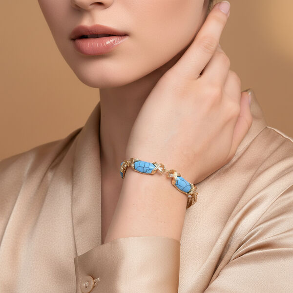 Blaues Howlit 15,25+2,5cm Armband - 65 ct. image number 2