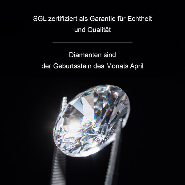 LUXURIANT DIAMOND- Labor Diamant Ring und Ohrringe, 925 Silber rhodiniert image number 14