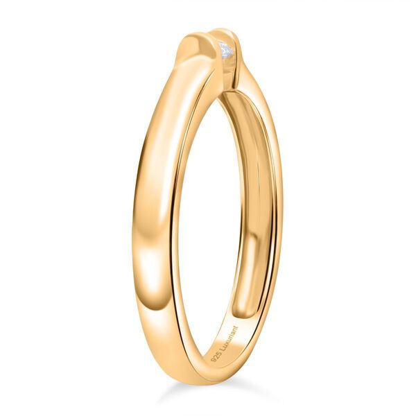 LUXURIANT VS-EF Labor Diamant Ring, 925 Silber Gelbgold Vermeil - 0,20 ct. image number 4