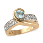 Blauer Zirkon Ring 925 Silber vergoldet  ca. 1,48 ct image number 3