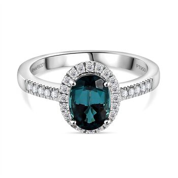 Rhapsody AAAA Pirineu Lagunen Turmalin, Wei&szlig;er Diamant Ring 950 Platin (Gr&ouml;&szlig;e 20.00) ca. 2.03 ct