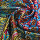 100% natürlicher Satin Seiden Schal, Arabeske Muster, Mehrfarbig image number 5