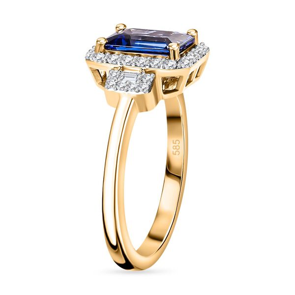 AA Tansanit and Diamant Ring in 585 Gelbgold - 2,07 ct. image number 5