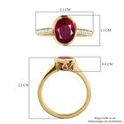 Afrikanischer Rubin und weißer Zirkon-Ring, 925 Silber vergoldet  ca. 2,94 ct image number 6