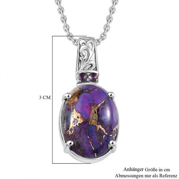 Lila T&uuml;rkis, Afrikanischer Amethyst Schmuckset Edelstahl ca. 11.10 ct image number 6