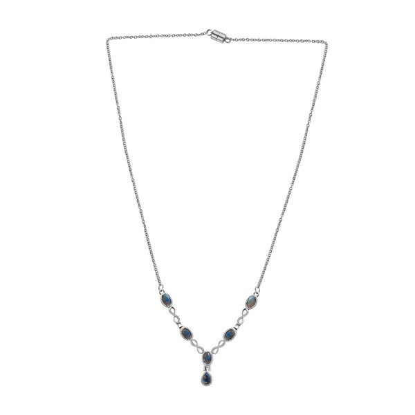 Labradorit Halskette ca. 45 cm Edelstahl ca. 2.91 ct image number 4