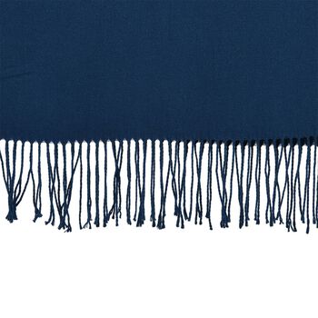 Eleganter Schal mit Fransen, 65x180cm, Mitternachtsblau