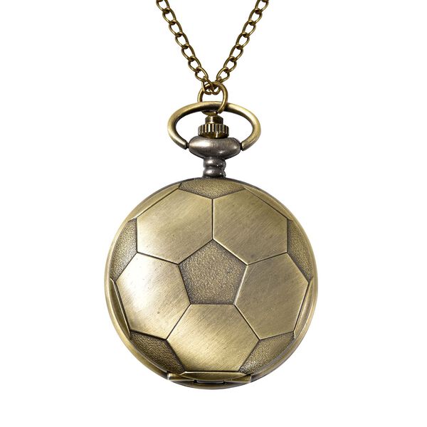 Strada - Taschenuhr im Fu&szlig;ball Design, Japanisches Uhrwerk, bronzefarben