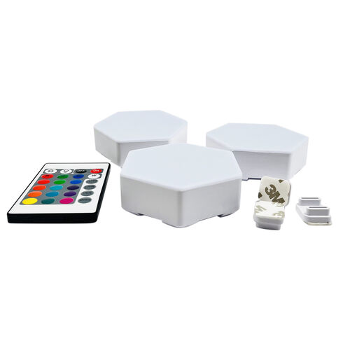 3er Set - Sechseckige Designer LED-Lichter mit Fernbedienung image number 1