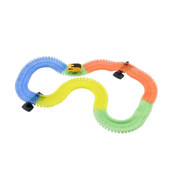 Flexibler, Eisenbahn mit leuchtendem Wagen, 162-teiliges Set image number 2