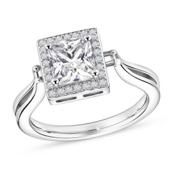 Rosa Zirkonia, Wei&szlig;er Zirkonia Ring Nickelfreies Messing (Gr&ouml;&szlig;e 17.25)