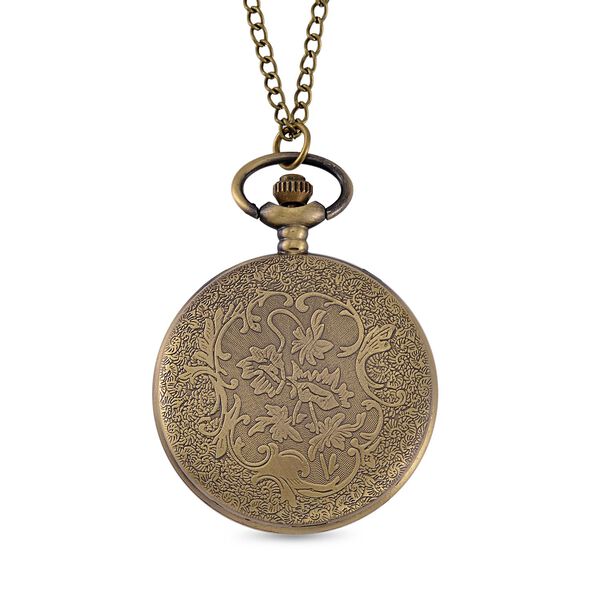 STRADA Pfaumuster Antikbronze-Taschenuhr - mit japanischem PC21S-Uhrwerk und wasserresistenter 78 cm ca. 47,00g image number 5