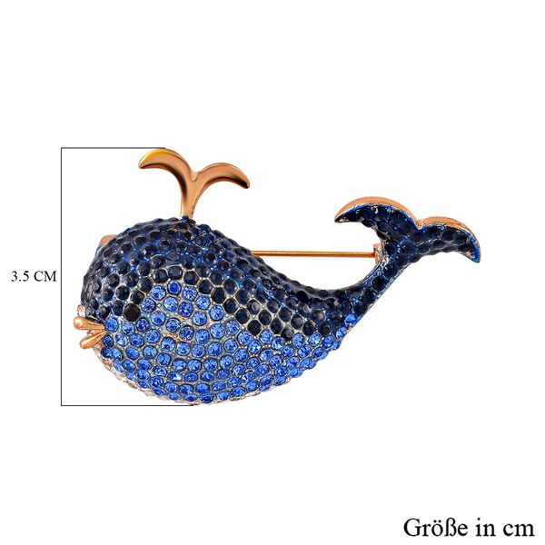 Mehrfarbiger Kristall Delphin Brosche image number 5