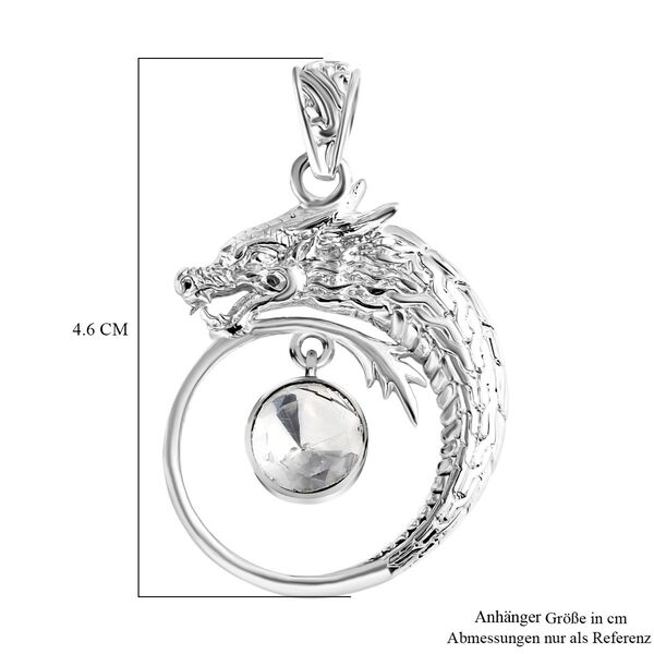 Royal Bali Kollektion - Moissanit Drachen Anhänger und Ohrringe image number 6