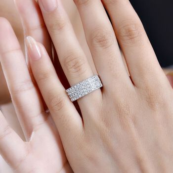 J Francis gefertigt mit SWAROVSKI Wei&szlig;er Swarovski Kristall Ring