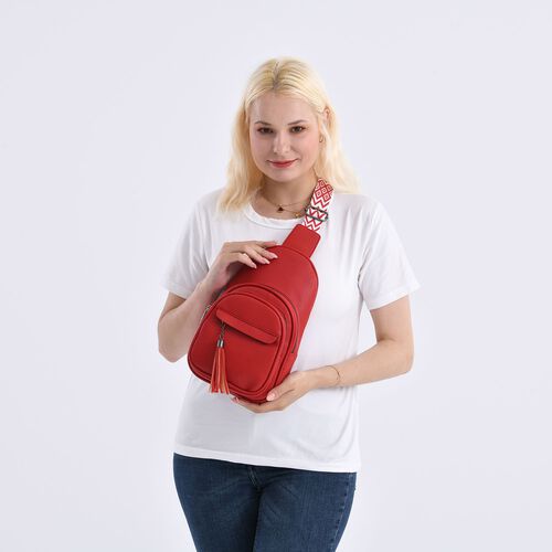PU Brusttasche, 19x10x30cm, Rot image number 1
