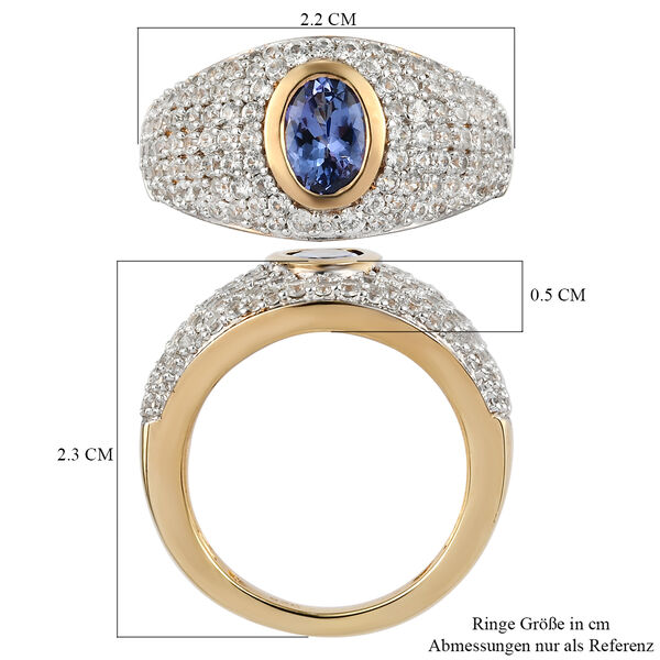 Tansanit und Zirkon-Ring, ca. 1,96 ct. image number 5