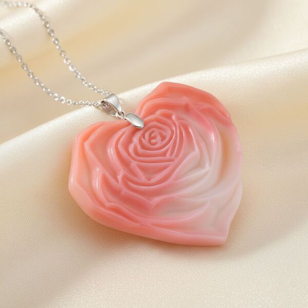 D'Joy Natürlicher Rosa Königsmuschel Perle Schmuckset ca. 50 cm 925 Silber rhodiniert ca. 0,00 ct. image number 1