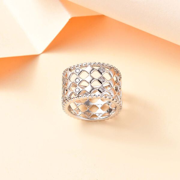 Wei&szlig;er Zirkonia-Ring in Silberton image number 1