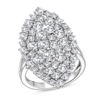 D'Joy Moissanit Ring 925 Silber rhodiniert (Gr&ouml;&szlig;e 20.00) ca. 2,79 ct