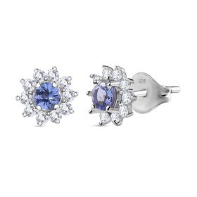 Tansanit und Zirkon Ohrringe - 1,13 ct.