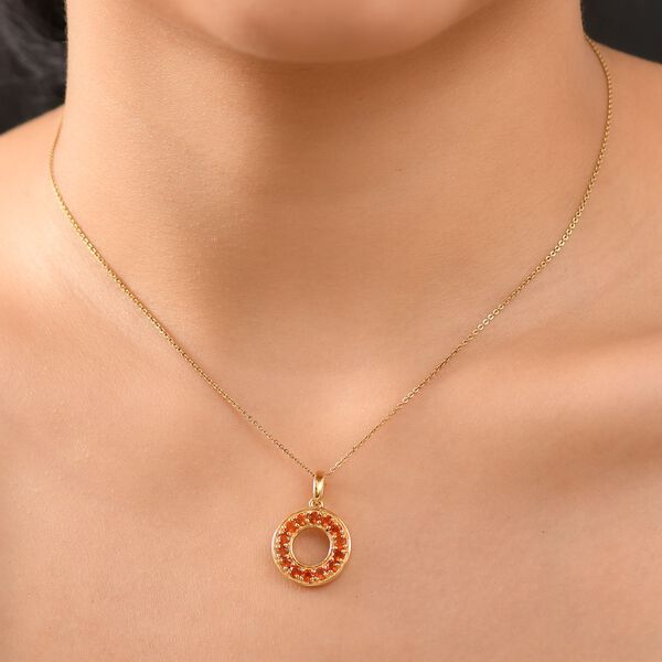 AAA Blaze-Feueropal Anh&auml;nger 925 Silber 750 Gelbgold Vermeil ca. 0.67 ct image number 3