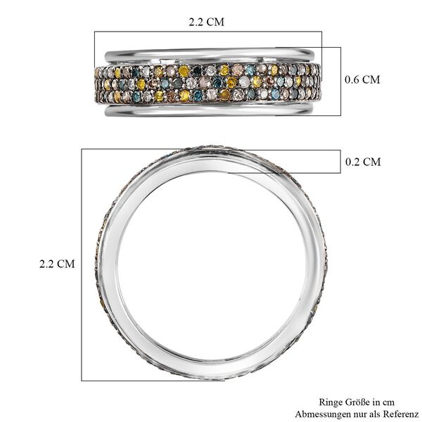 Mehrfarbiger Diamant Ring, 925 Silber rhodiniert (Gr&ouml;&szlig;e 17.00) ca. 1,00 ct image number 5