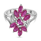 Afrikanischer Rubin (Fissure gef&uuml;llt) Ring 925 Silber rhodiniert (Gr&ouml;&szlig;e 20.00) ca. 0,90 ct