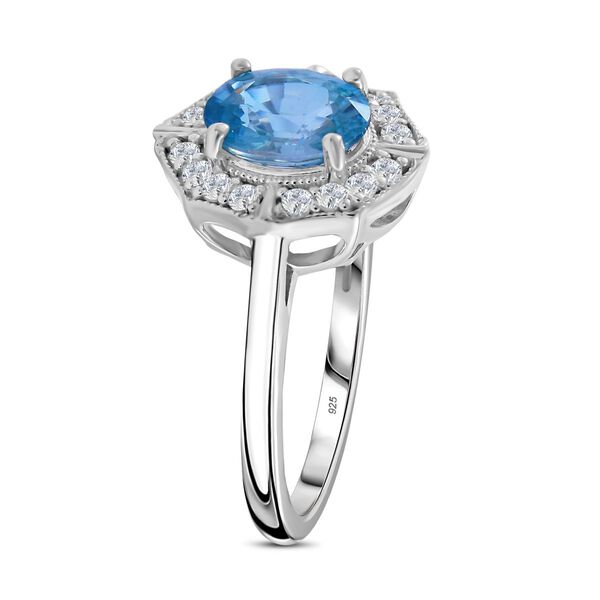 AA Blauer Zirkon, Weißer Zirkon Ring, 925 Silber rhodiniert, (Größe 17.00) ca. 2.38 ct image number 2