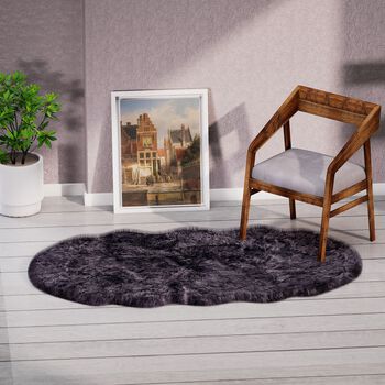 Luxury Edition: Wolkenweicher 2200 GSM Kunstfell Teppich 100x180 cm, dunkelgrau