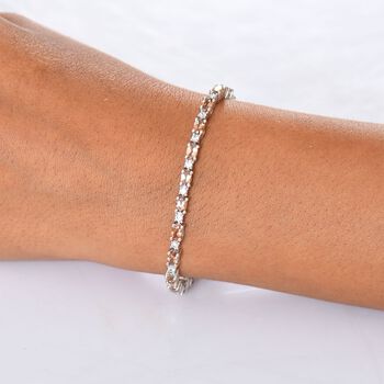 D'Joy AA Andalusit, Wei&szlig;er Zirkon Armband ca. 19 cm 925 Silber rhodiniert ca. 7,23 ct.