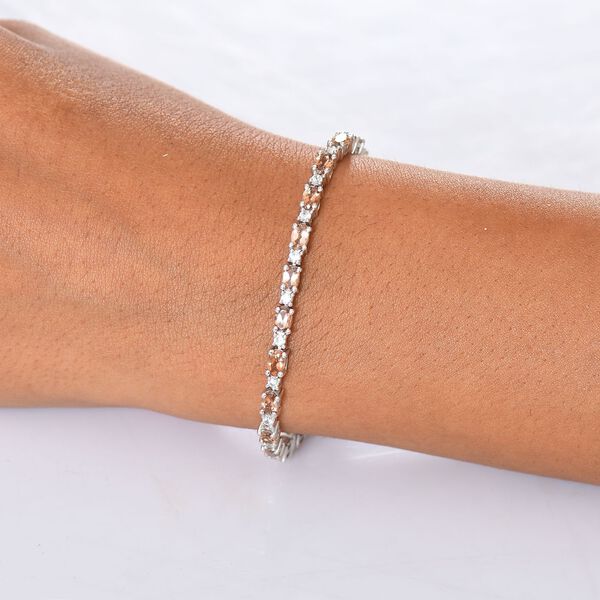 D'Joy AA Andalusit, Wei&szlig;er Zirkon Armband ca. 19 cm 925 Silber rhodiniert ca. 7,23 ct. image number 2