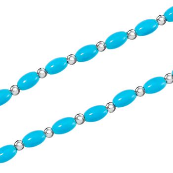 Sleeping Beauty Farbe Muschelkernperle Halskette ca. 50cm + 5cm Extender, Standard