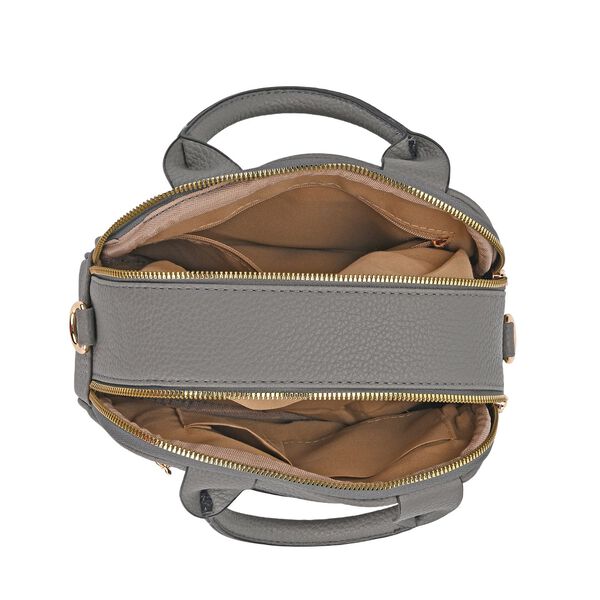 Crossbody-Tasche mit mehreren Reißverschlussfächern und abnehmbarem Gurt, 25x9x18cm, Grau image number 5