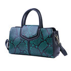 Handtasche aus 100% echtem Leder, Schlangenmuster, Smaragdgrün image number 6