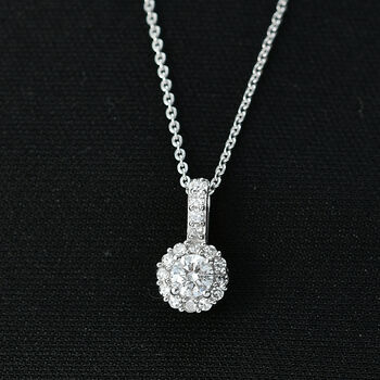 LUXURIANT SI-GH Labor Diamant Anh&auml;nger mit 50cm Kette, 925 Silber rhodiniert - 0,50 ct.