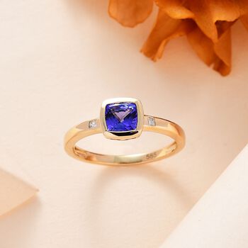 AAA Tansanit und Diamant Ring, ca. 1,14 ct.