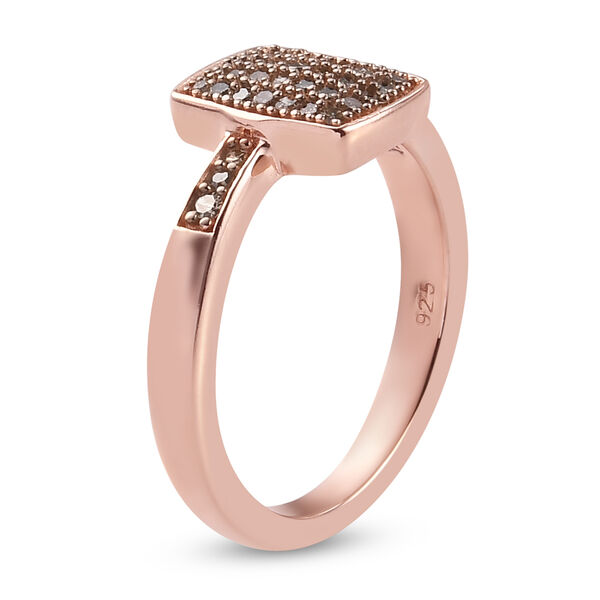 Nat&uuml;rlicher Champagner Cluster Ring 925 Silber Ros&eacute;gold Vermeil image number 5