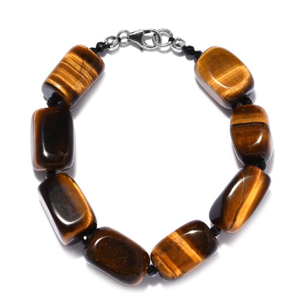 Tigerauge und schwarzes Spinell-Armband, ca. 181,53 ct