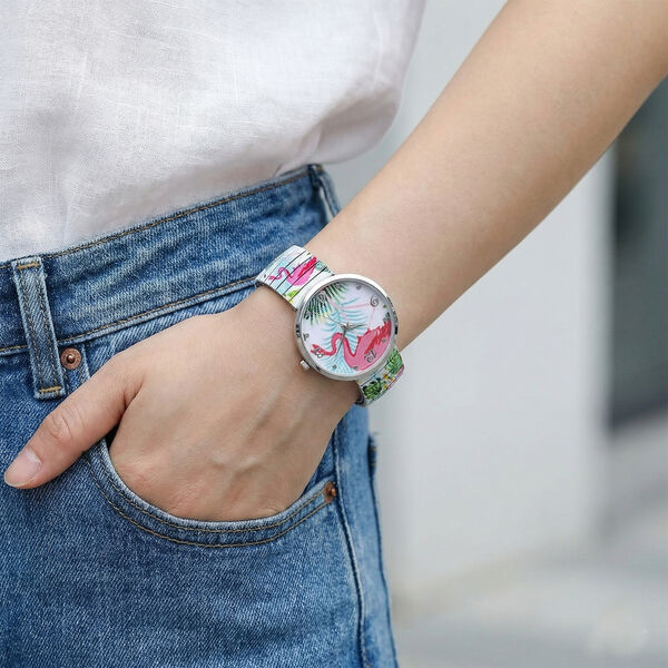 STRADA Armbanduhr - Flamingo-Design, Japanisches Uhrwerk, Wasserresistent image number 3