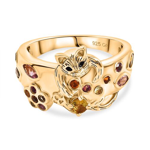 GP Trionfo Kollektion : AA Mehrfarbig-Turmalin Ring 925 Silber 750 Gelbgold Vermeil (Größe 17.00) ca. 0,69 ct image number 0